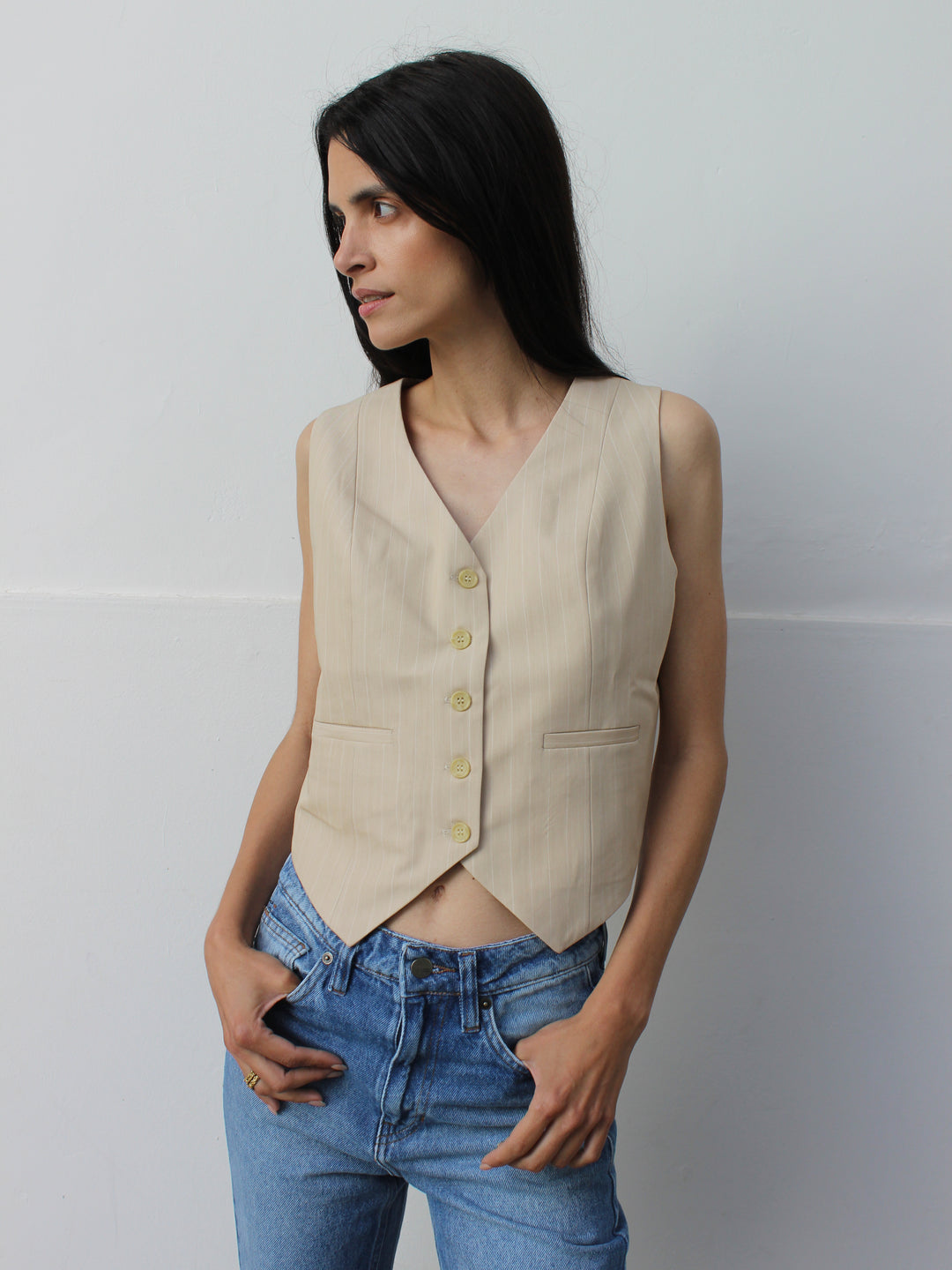 Chaleco Barbell Beige